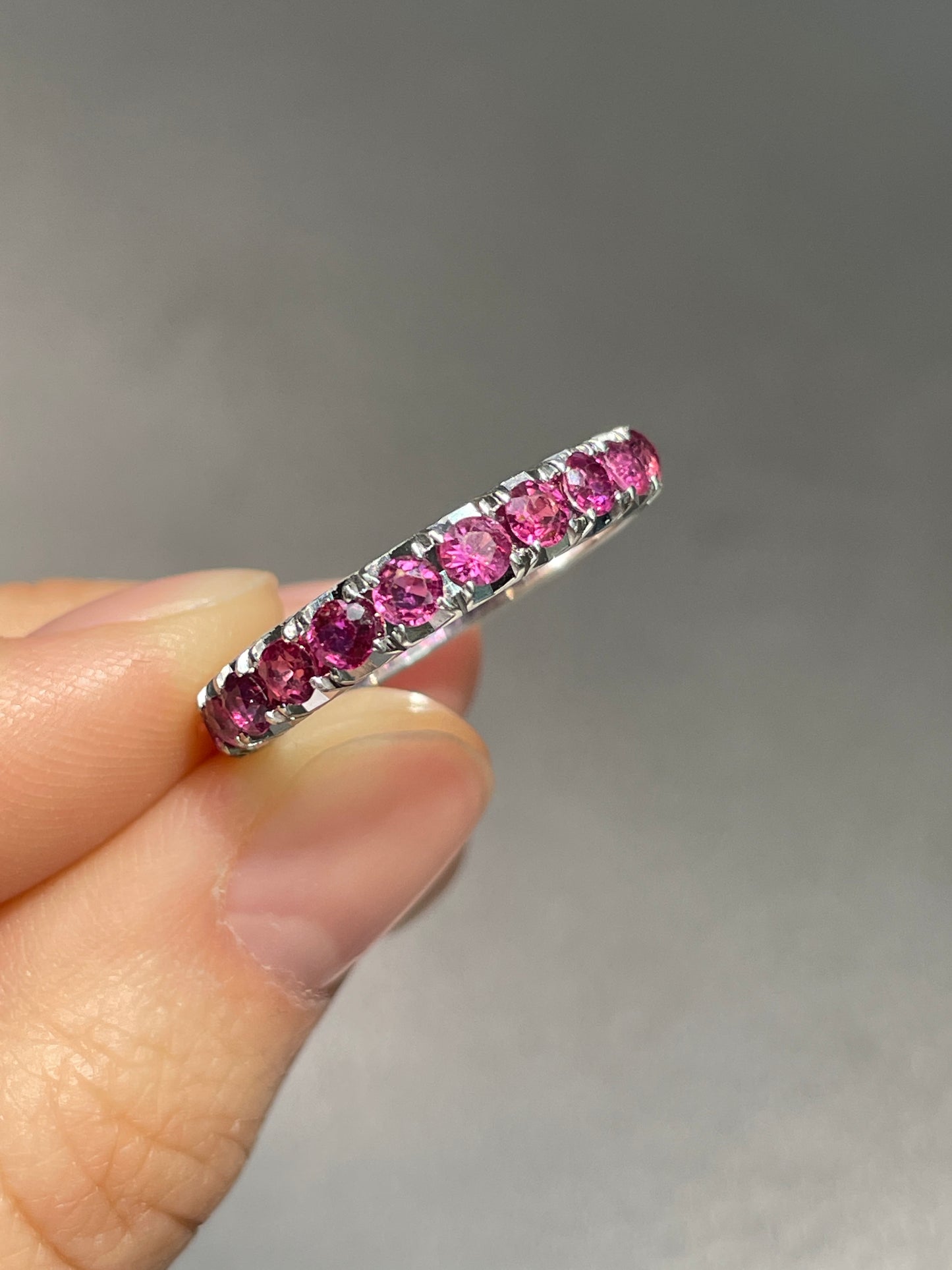14K Gold Pink Tourmaline Eternity Band