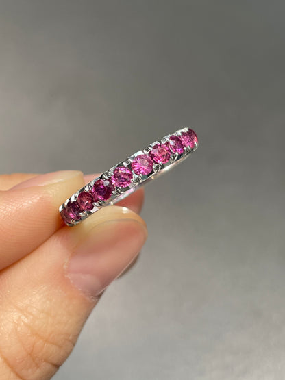 14K Gold Pink Tourmaline Eternity Band