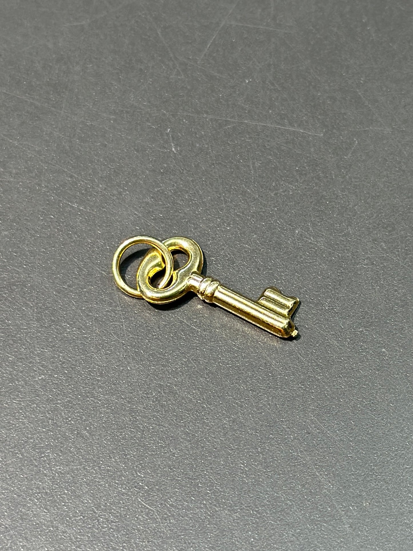 18K Gold Hollow Key Charm