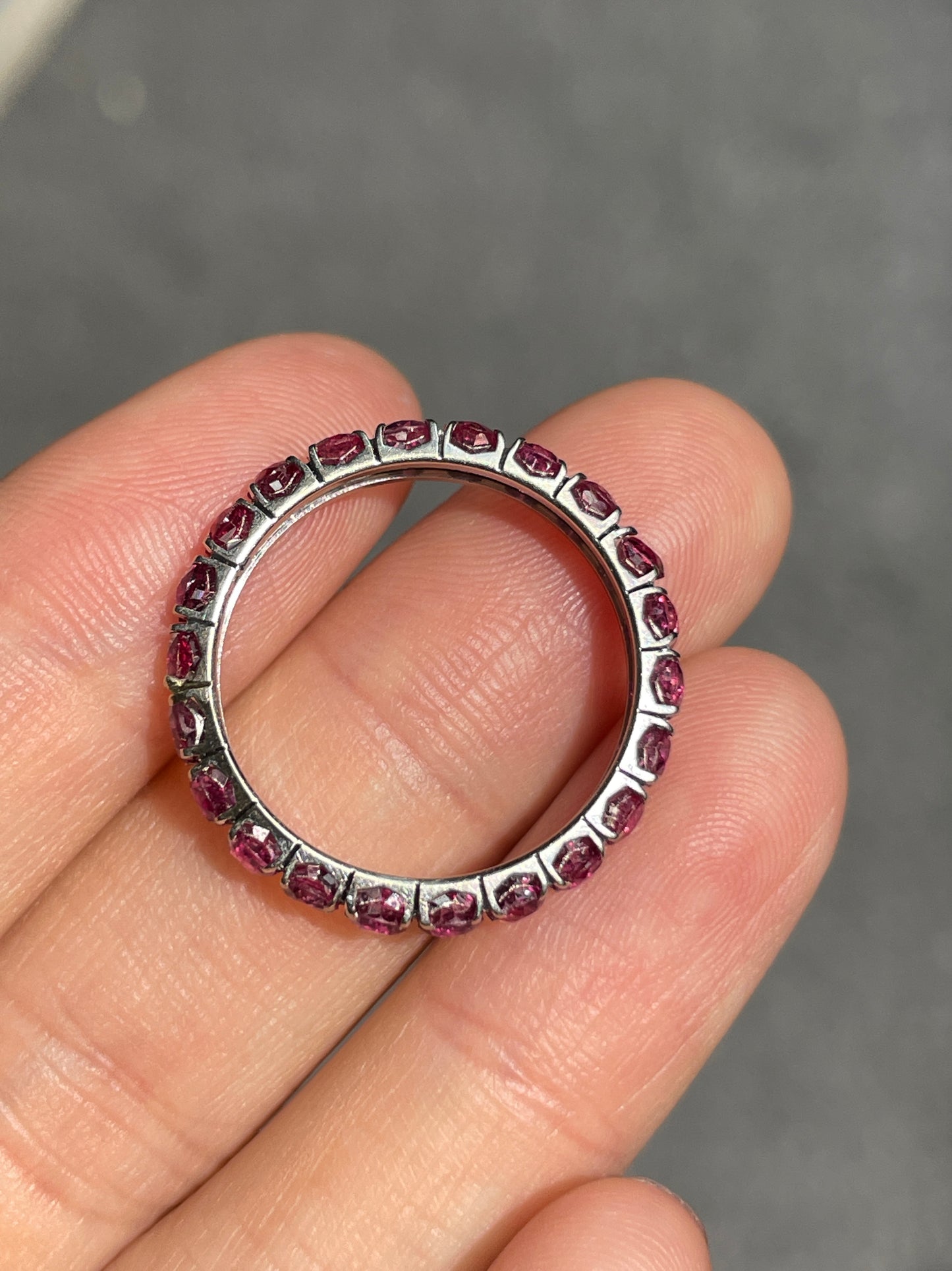 14K Gold Pink Tourmaline Eternity Band