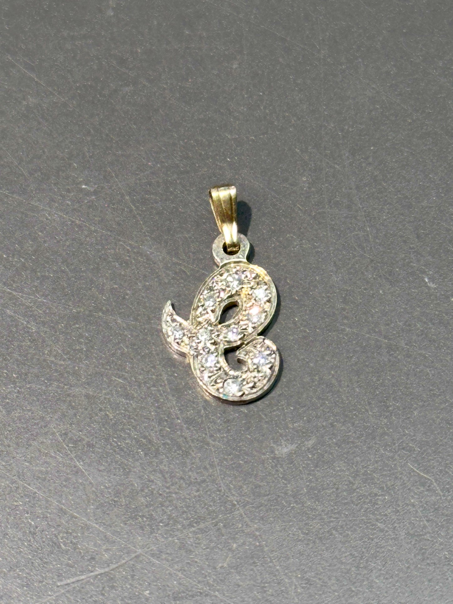 Vintage 14K Gold 0.20 CTW Diamond C/E Letter Charm