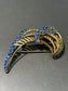 French 18K Gold Platinum Natural Sapphire Clip Brooch