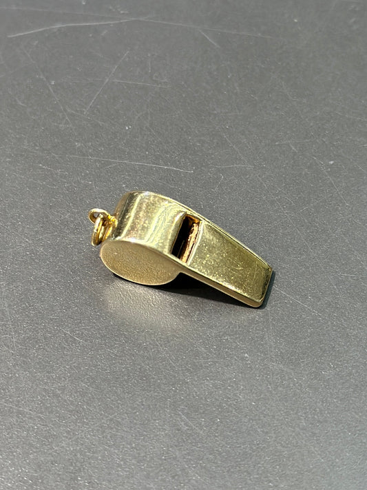 Vintage 14K Gold Solid Whistle Pendant