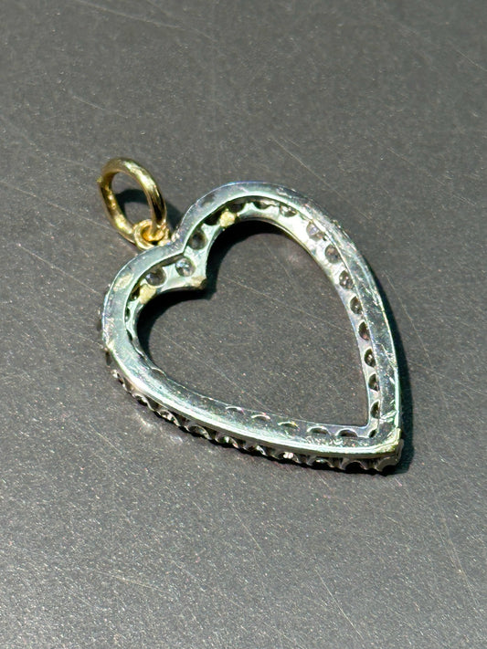 Platinum 0.9 CTW Diamond Open Heart Pendant