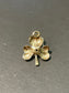 Vintage 14K Yellow Gold Natural Emerald Clover Charm