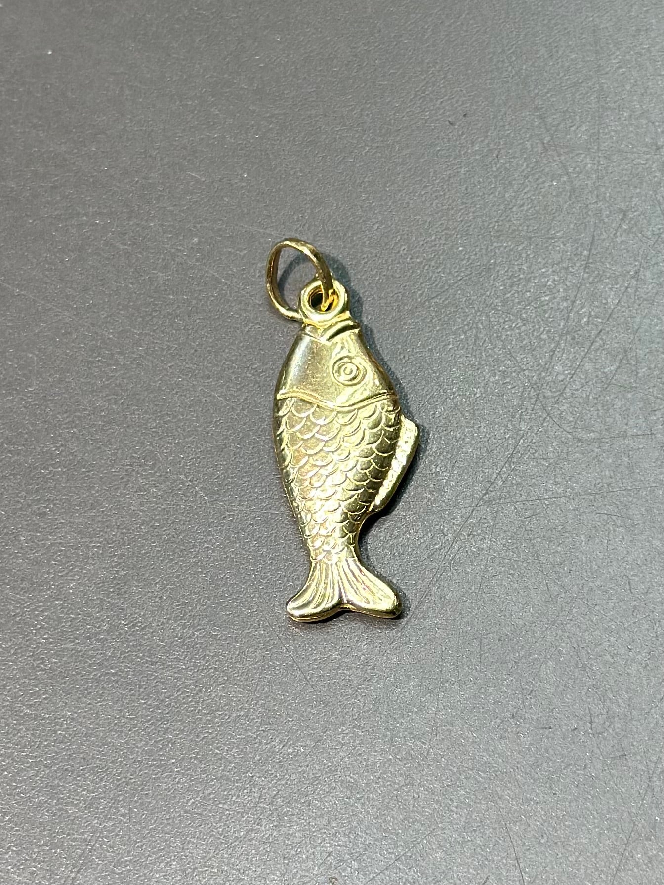 Vintage 14K Gold Hollow Fish Charm