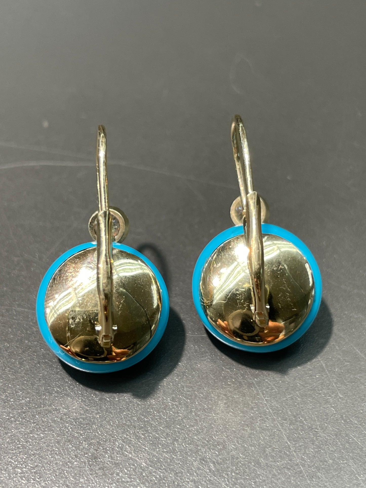 14K Gold Sleeping Beauty Diamond Bezel Drop Earring