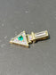 14K Gold Emerald Diamond Arrow Pendant