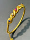 Antique 18K Gold Natural Sapphire Diamond Ruby Bangle Bracelet