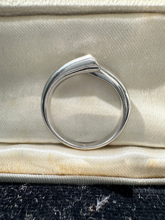 14K Gold Diamond Open Cuff Ring