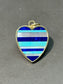 Storrow 14K Yellow Gold Eloise Gemstone Inlay Striped Heart Pendant Charm