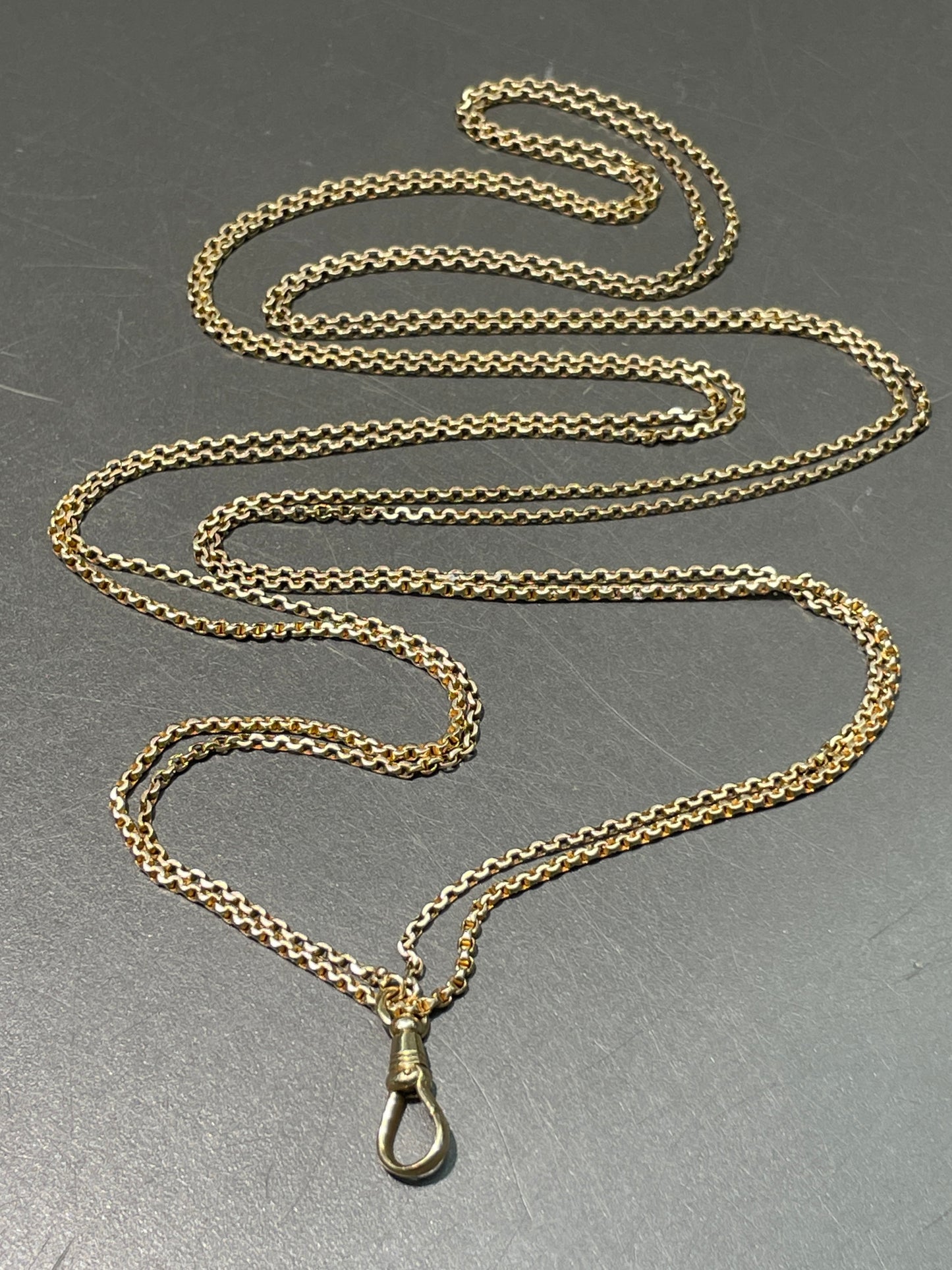 Vintage 14K Gold Longuard Watch Chain Necklace