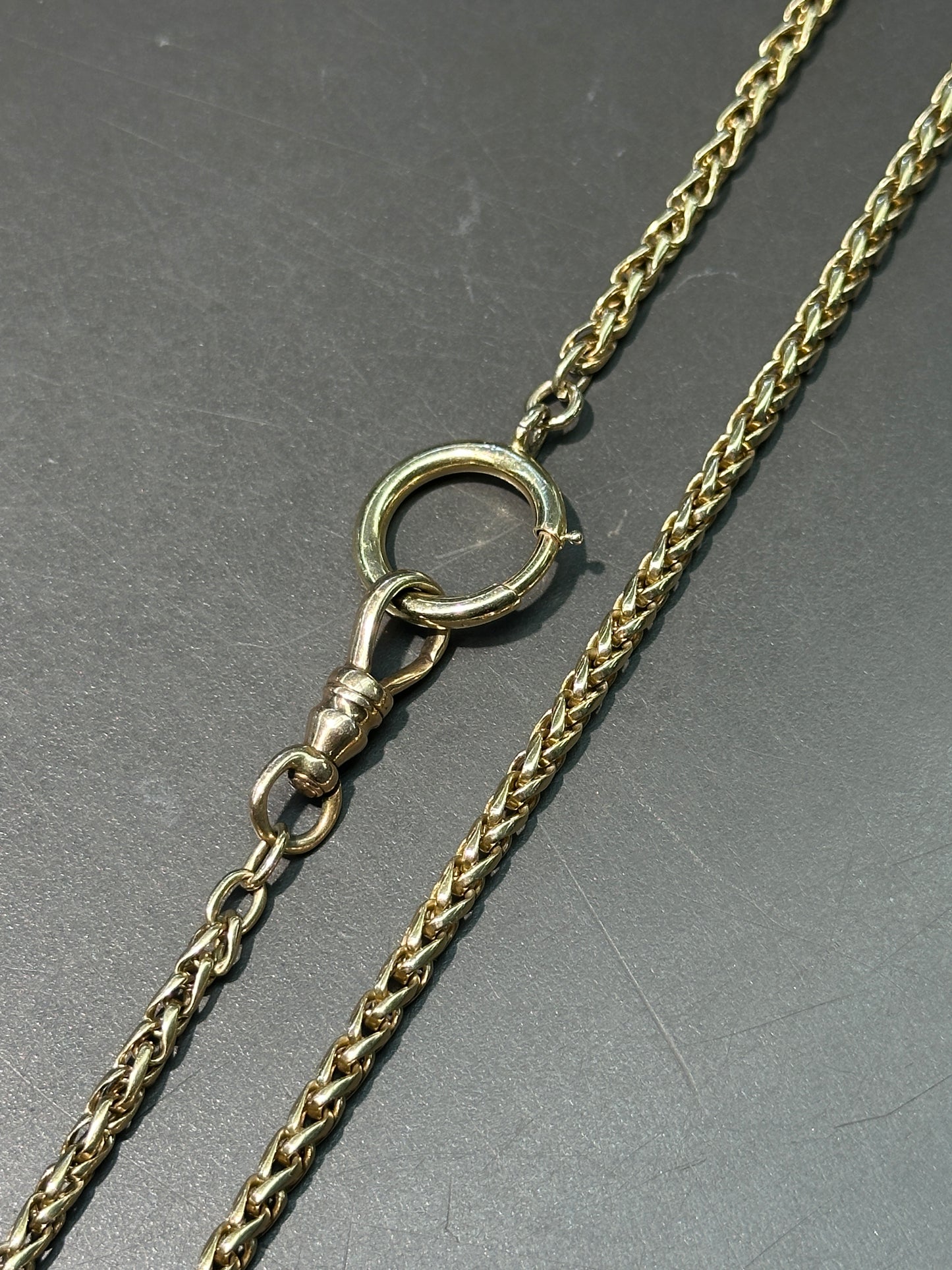 Vintage 14K Gold Woven Link Watch Chain Necklace 19.0 inch