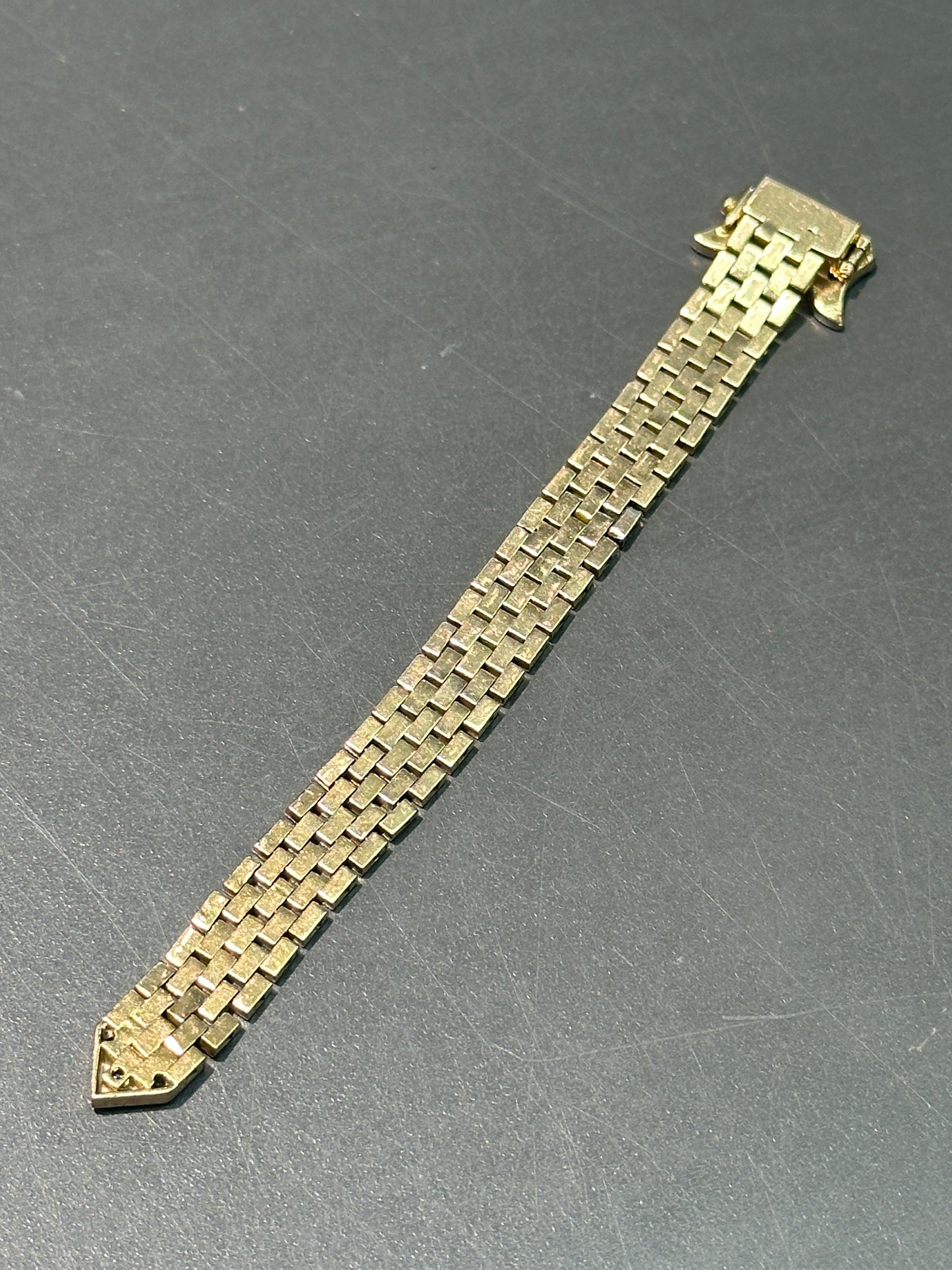 复古 18K 黄金 0.08 CTW 钻石可调节带扣皮带环
