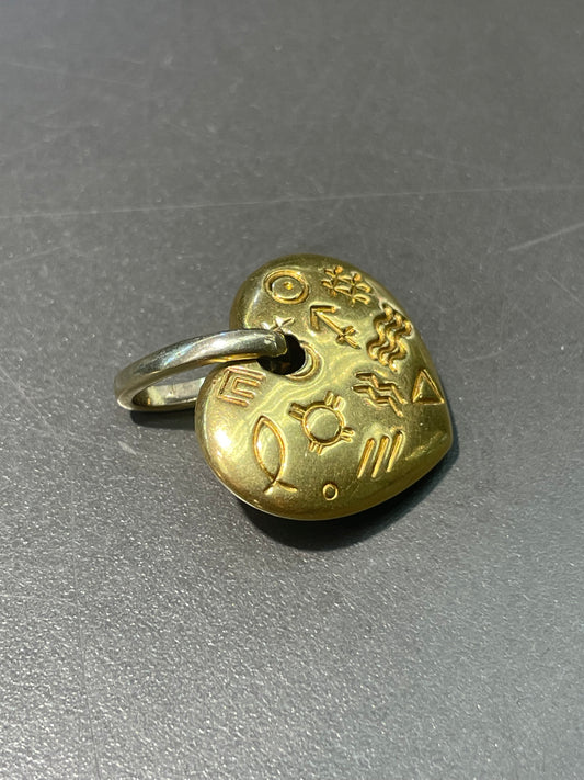 Vintage 18K Yellow Gold Puffy Heart Charm