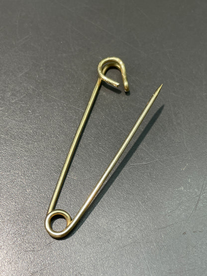 Vintage 14K Gold Large Safety Pin Brooch