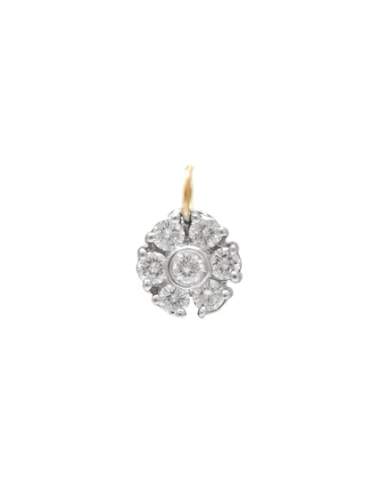18K Gold Diamond Cluster Flower Charm
