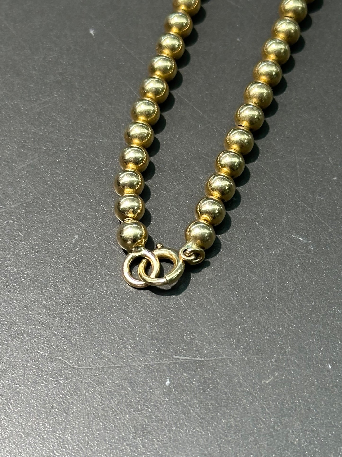 复古 14K 金渐变珠项链