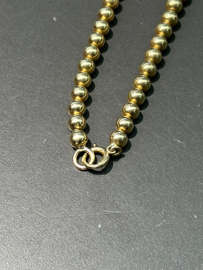 复古 14K 金渐变珠项链
