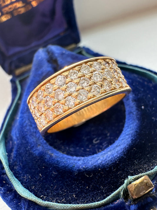 Vintage French 18K Gold Pave Set Diamond Ring SZ 4.5