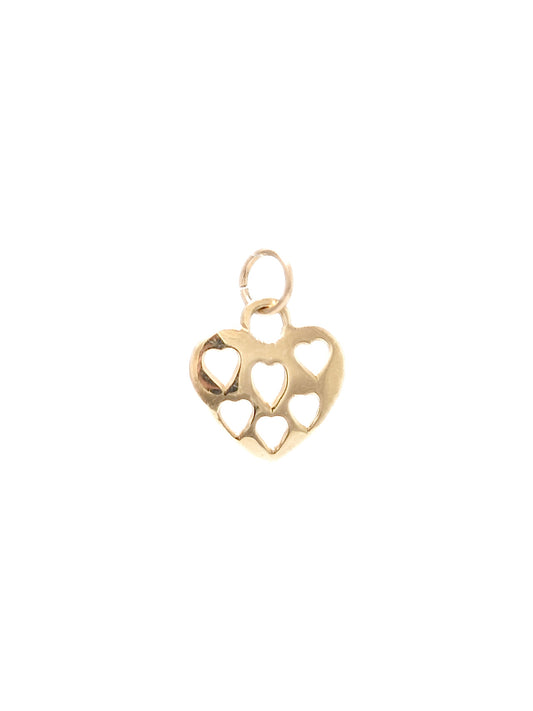 Vintage 14K Gold Stencil Heart Charm