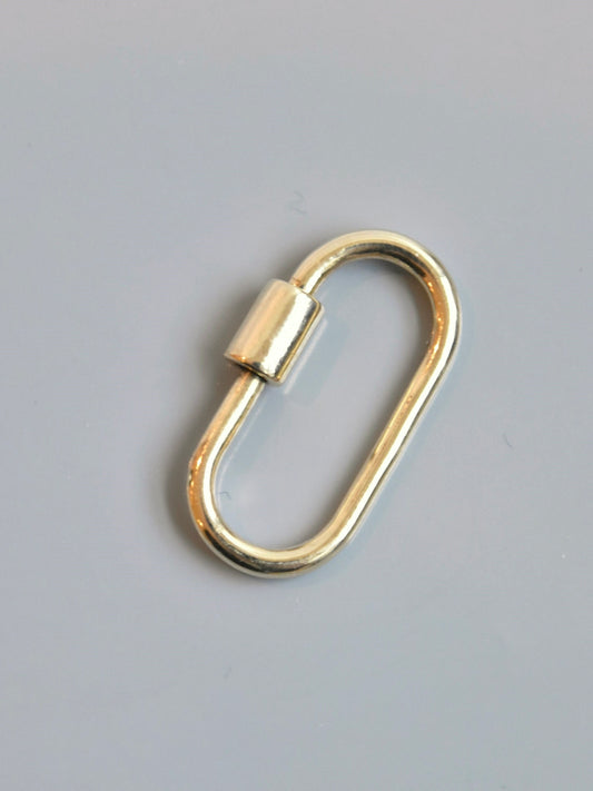 14K Gold Oval Carabiner Lock