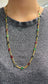 Vintage 18K Gold Emerald Sapphire and Ruby Curb Link Necklace