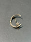 Antique 10K Gold Seed Pearl Crescent Brooch