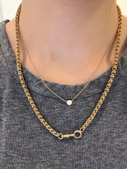 古董 18K 金花式链环表链 20.0 英寸