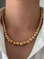 Vintage 14K Yellow Gold 9.0 mm Bead Necklace