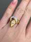 Bague serpent bicolore vintage en or 18 carats et diamants