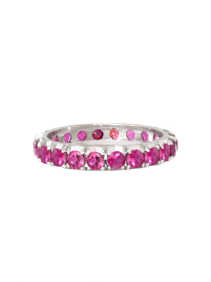 14K Gold Pink Tourmaline Eternity Band