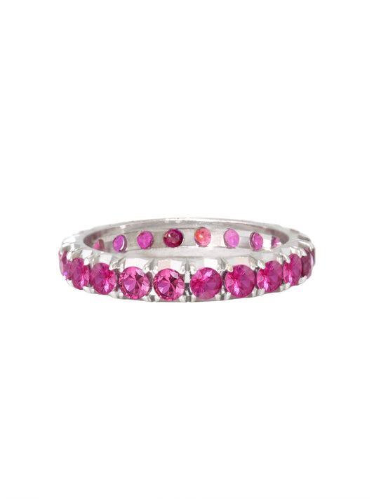 14K Gold Pink Tourmaline Eternity Band