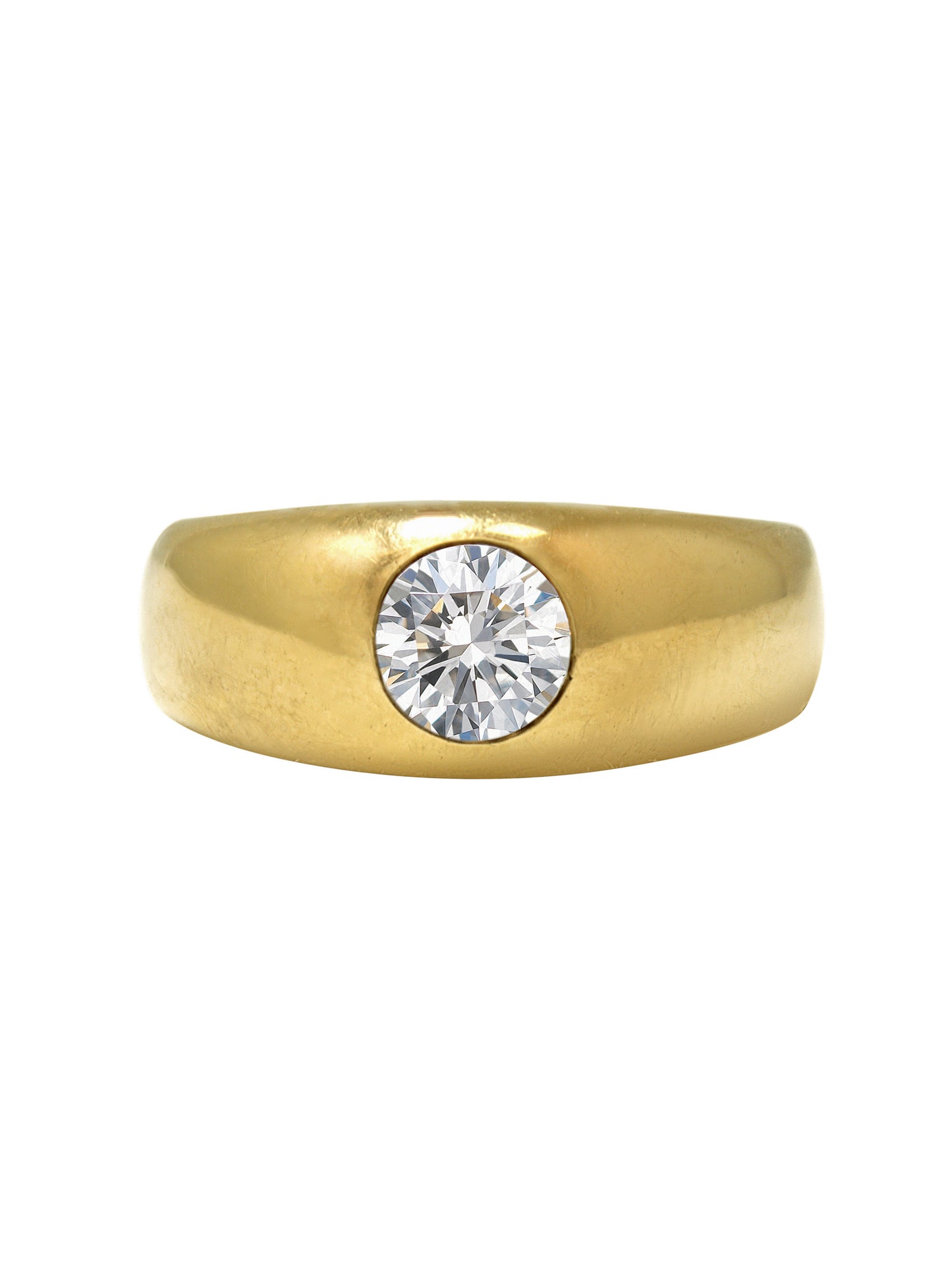 Antique 14K Yellow Gold 0.75 CTW Diamond Gypsy Ring