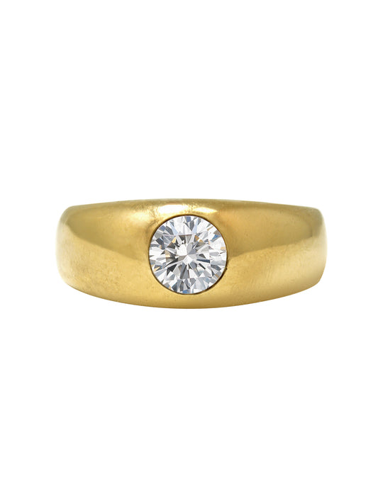 Antique 14K Yellow Gold 0.75 CTW Diamond Gypsy Ring