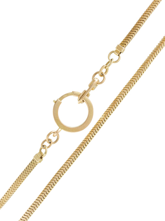 Vintage 10K Gold Snake Watch Chain Necklace