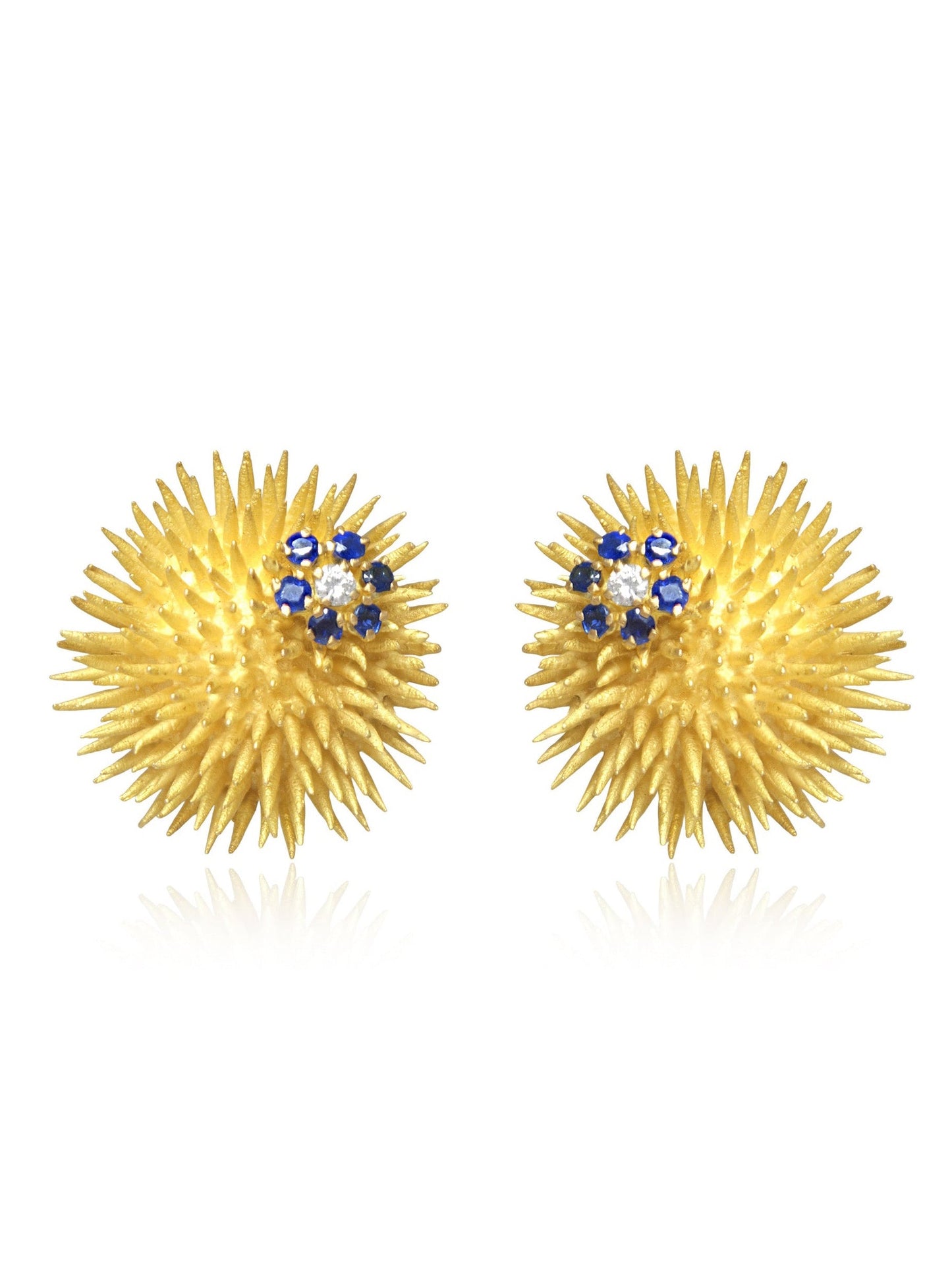 Tiffany & Co. 18K Gold Sapphire Diamond Urchin Earring
