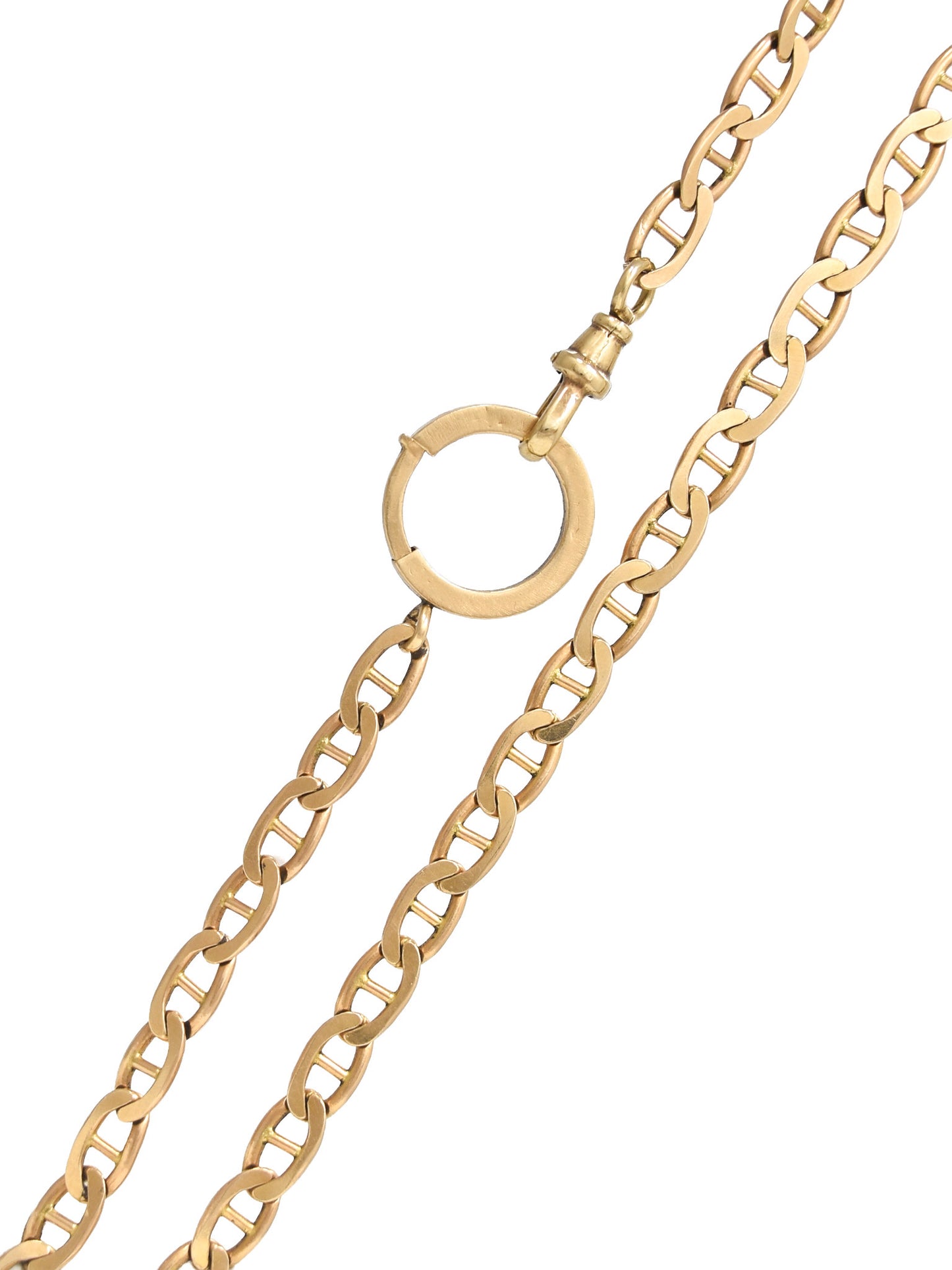 Vintage 14K Gold Mariner Chain Link Watch Chain Necklace