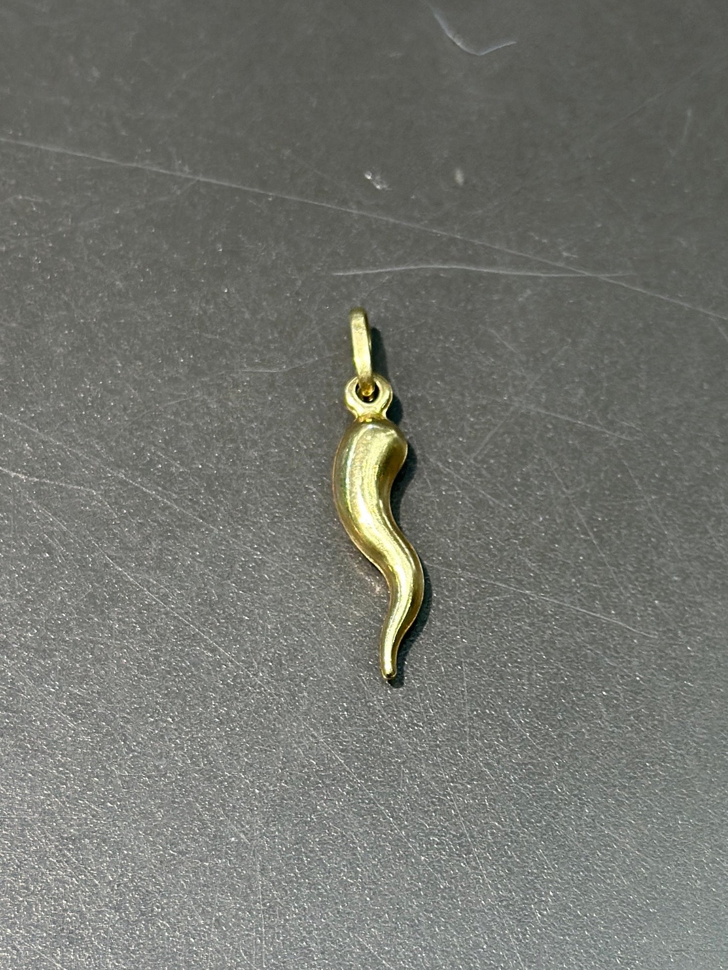 14K Gold Italian Horn Charm