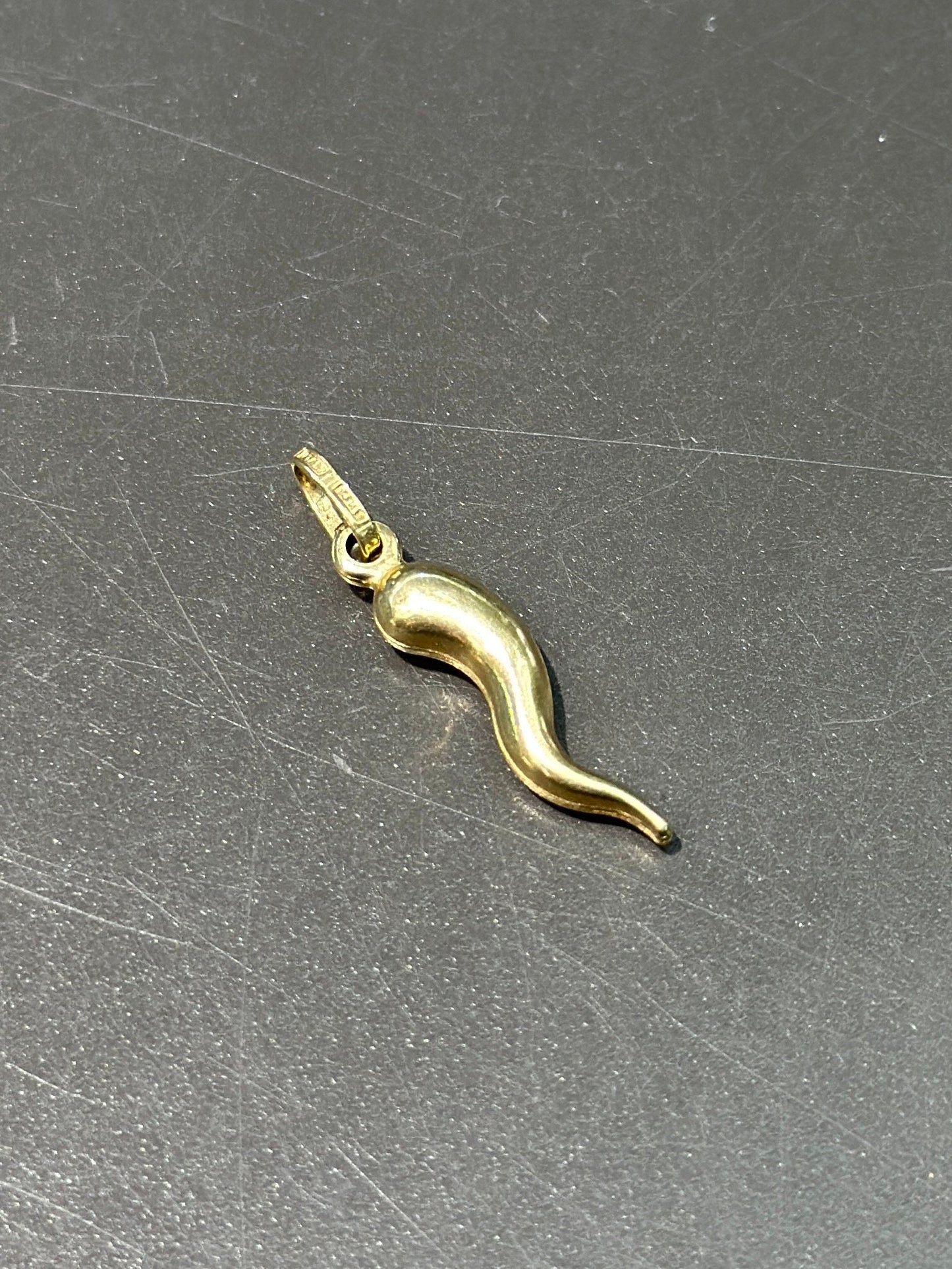 14K Gold Italian Horn Charm