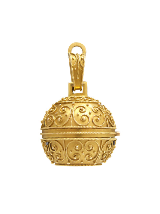 Victorian Etruscan 14K Gold Orb Pocket Watch