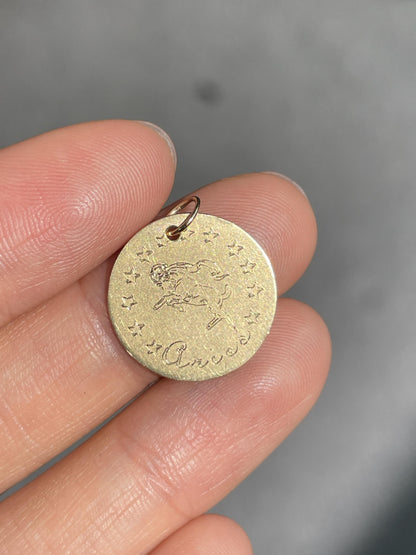Vintage 14K Gold Aries Horoscope Charm