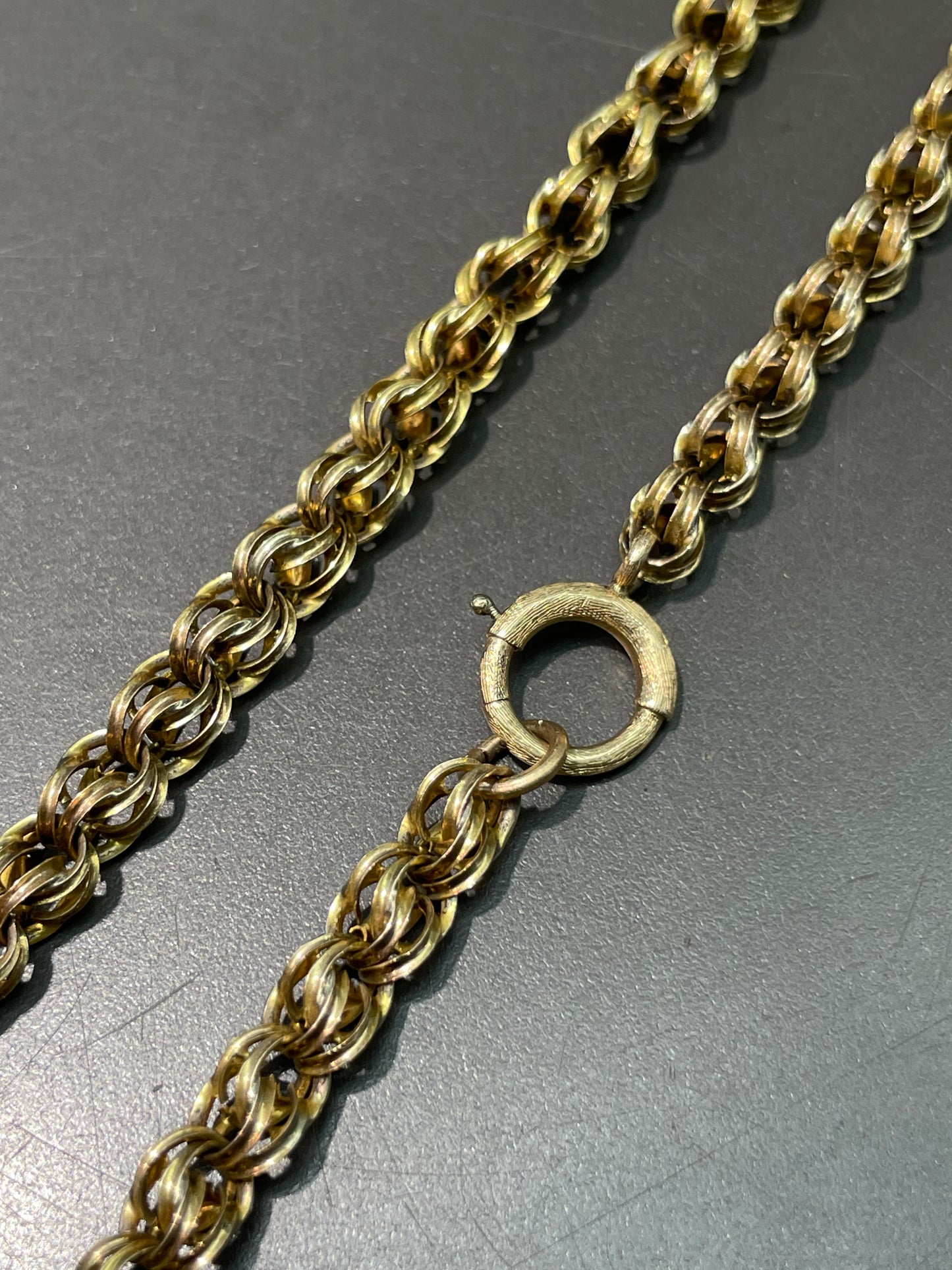 Antique 14K Yellow Gold Belcher Chain Necklace 20.0 inch