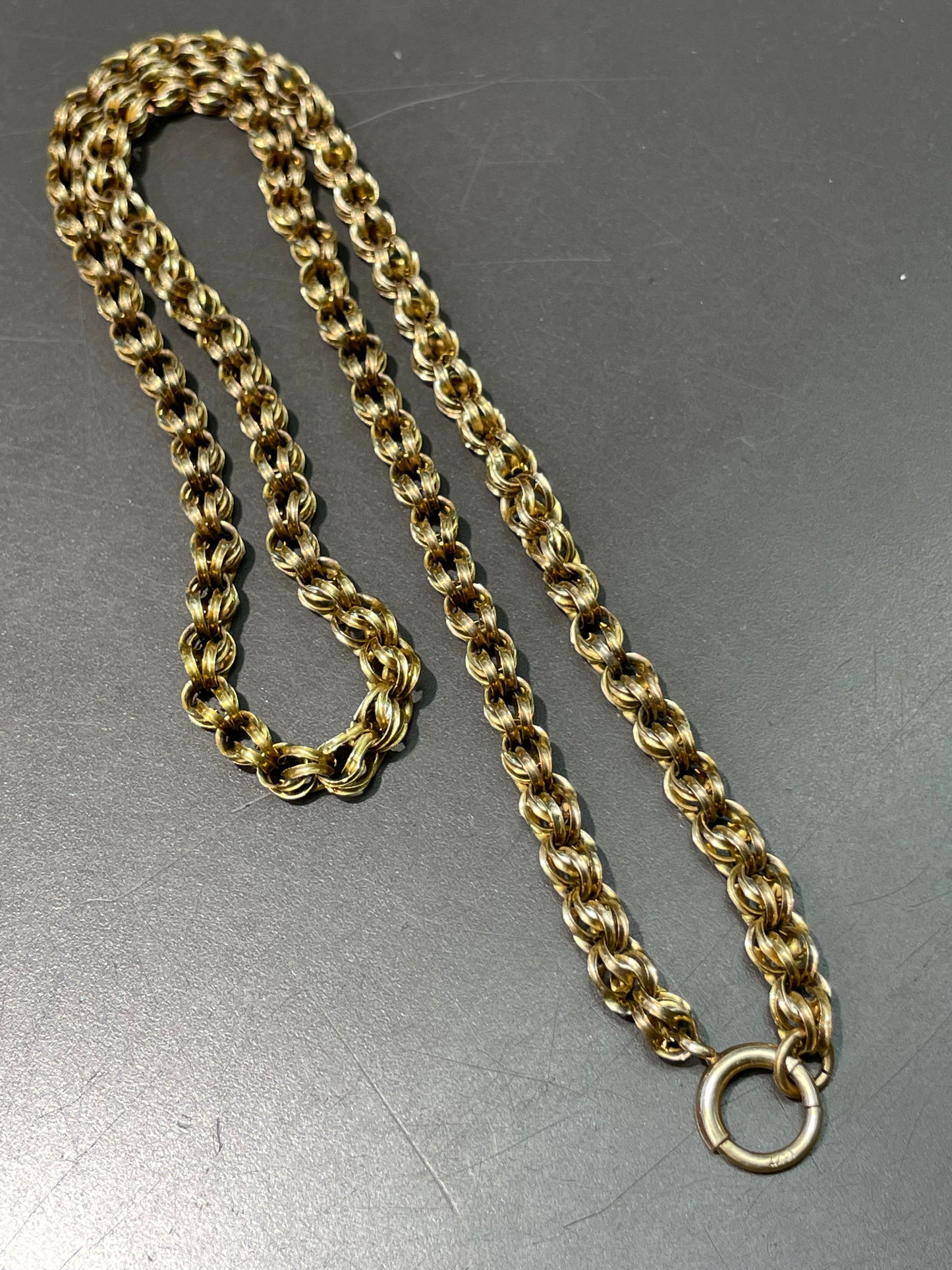 Antique 14K Yellow Gold Belcher Chain Necklace 20.0 inch