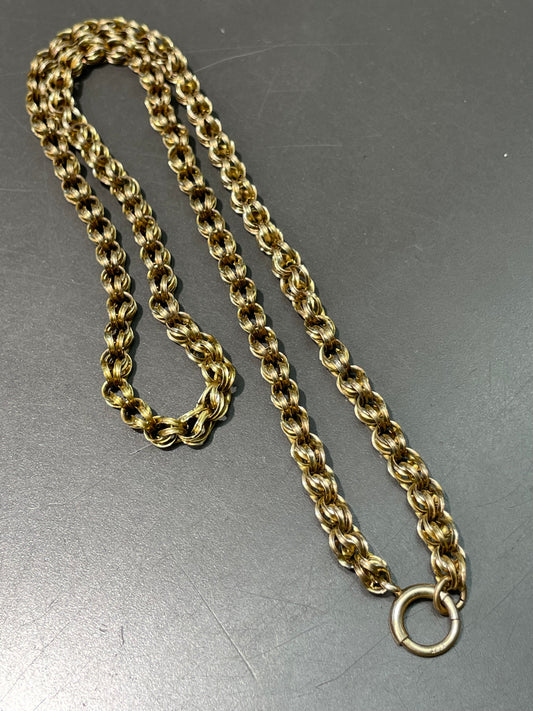 Antique 14K Yellow Gold Belcher Chain Necklace 20.0 inch