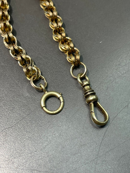Antique 14K Yellow Gold Belcher Watch Chain Necklace 22.5 inch