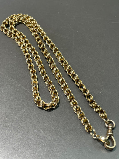 Antique 14K Yellow Gold Belcher Watch Chain Necklace 22.0 inch