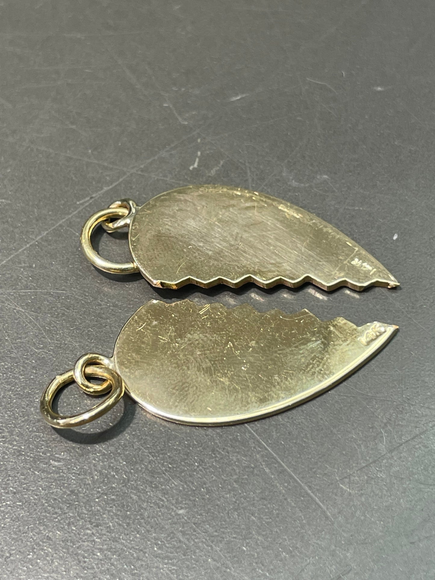 Vintage 14K Yellow Gold Broken Heart Charm