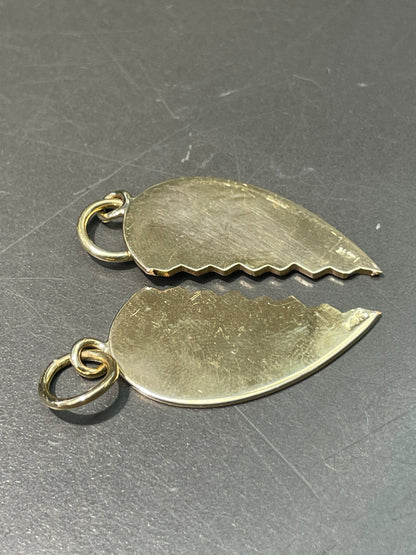 Vintage 14K Yellow Gold Broken Heart Charm