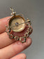 Antique 14K Yellow Gold Enamel Sapphire Fringe Articulated Pendant Brooch
